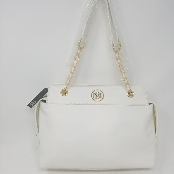Badgley Mischka NEW White Vegan Purse Lightweight Zipper Closure Women's NWT - Picture 2 of 15